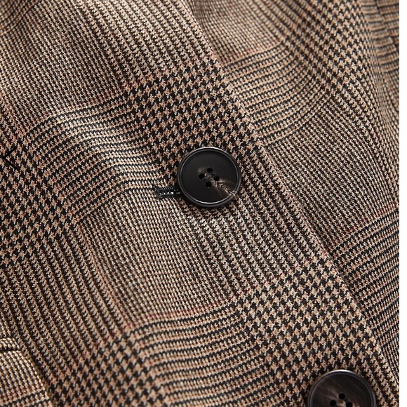 CO Belted Glen Plaid Longline Blazer Coat in Italian Wool - Size L - Picture 8 of 16